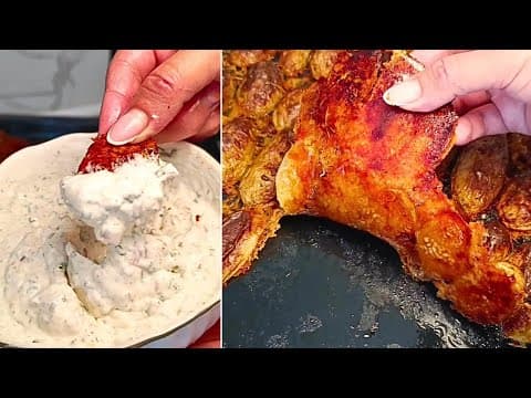 Pommes de terre rôties au parmesan + sauce blanche maison !🧀 Recette rapide et facile