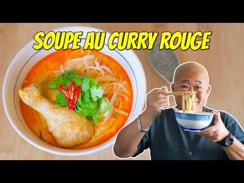 Red Curry Chicken Soup with Rice Noodles