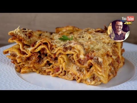 Homemade lasagna with Bolognese and béchamel - Italian Main Course Homemade lasagna with Bolognese and béchamel - Delicious Italian main course with medium difficulty. Perfect recipe converted from YouTube video to PDF format.