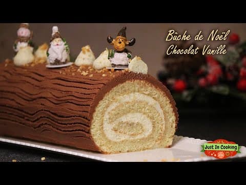 Vanilla Chocolate Rolled Yule Log