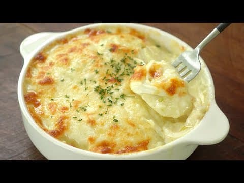 Creamy Garlic Onion Potato Gratin