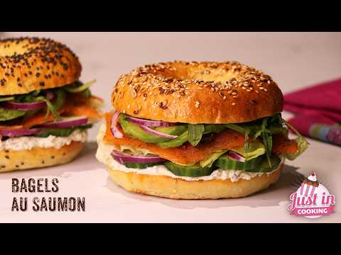 Salmon, Avocado and Herb Goat Cheese Bagels