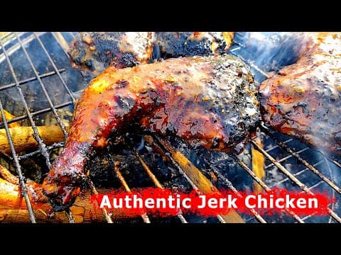 Authentic Jamaican Jerk Chicken with Festivals and Fried Plantains