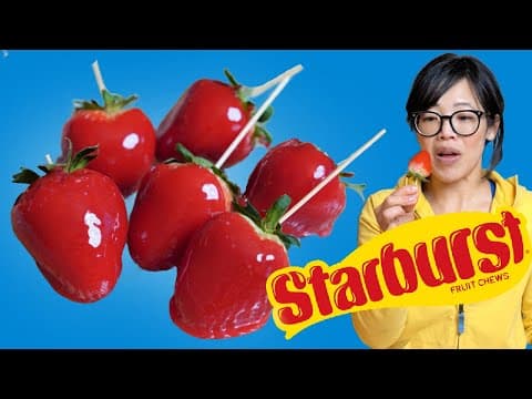 EASIEST Starburst Tanghulu - crunchy sugar-glazed fruit skewers