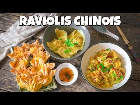 Raviolis de poulet à trois façons