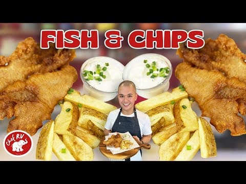 Classic British Fish and Chips with Tartar Sauce