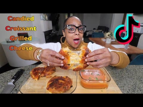 TRYING THE TIKTOK VIRAL CANDIED CROISSANT GRILLED CHEESE FOR THE FIRST TIME!