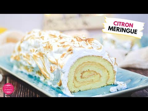 Lemon Meringue Christmas Log with Japanese Biscuit