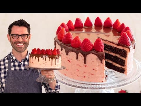 Chocolate Strawberry Cake - American Recipe Chocolate Strawberry Cake - Delicious American recipe with intermediate difficulty. Perfect recipe converted from YouTube video to PDF format.