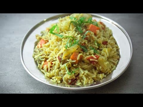 Basmati Rice with Vegetables and Mango Curry Puree