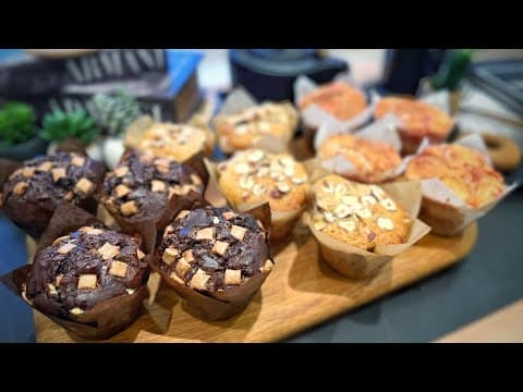 Three Chocolate Muffins with Hazelnuts, Caramel, Praline and Almonds - French Breakfast Three Chocolate Muffins with Hazelnuts, Caramel, Praline and Almonds - Delicious French breakfast with easy difficulty. Perfect recipe converted from YouTube video to PDF format.