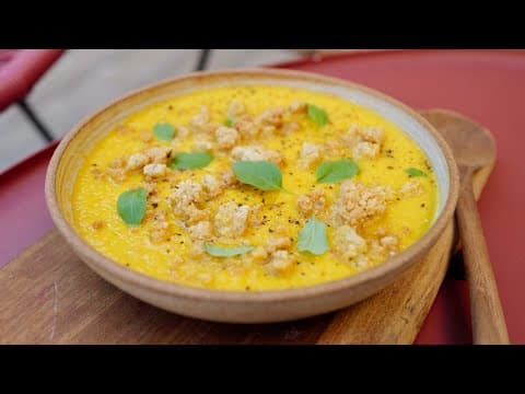 Cold melon soup with parmesan crumble - French Appetizer Cold melon soup with parmesan crumble - Delicious French appetizer with medium difficulty. Perfect recipe converted from YouTube video to PDF format.