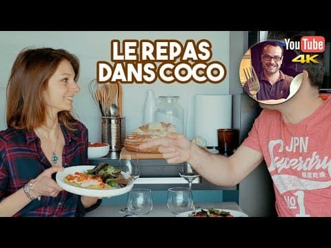 Gourmet avocado, chicken and corn toast with speculoos crumble and Caribbean fruits