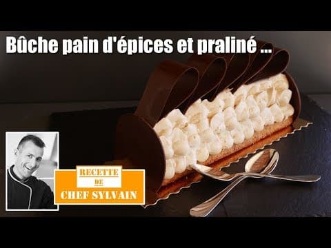 Bûche de Noël au pain d'épices et praline