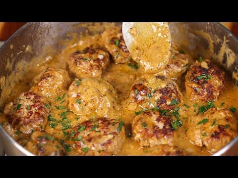 Swedish Meatballs in Cream Sauce with Mashed Potatoes