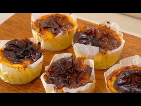 15분만에 완성되는 초간단 고구마 바스크 치즈케이크🍠 에어프라이어 레시피‼️