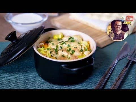 Cocottes de ravioles aux légumes et à la crème