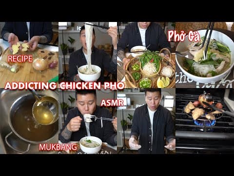 How to Make Pho Ga Chicken Noodle Soup Phở Gà Vietnamese Food How to make Pho Chicken Recipe Mukbang