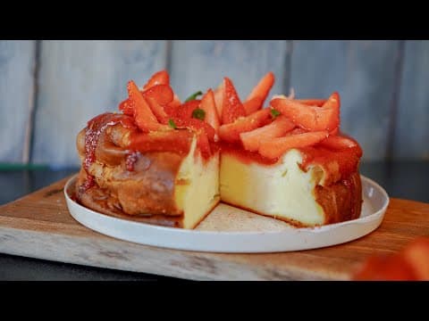 Gâteau au fromage blanc, fraises et citron