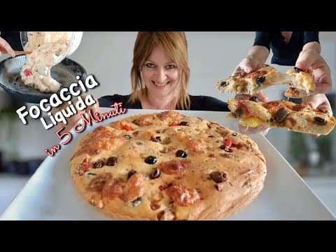 FOCACCIA LIQUIDA in 5 MINUTI basta un cucchiaio 🥄