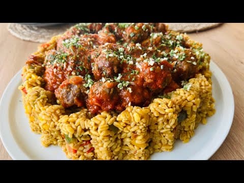 Ground Beef Meatballs with Wheat and Vegetables