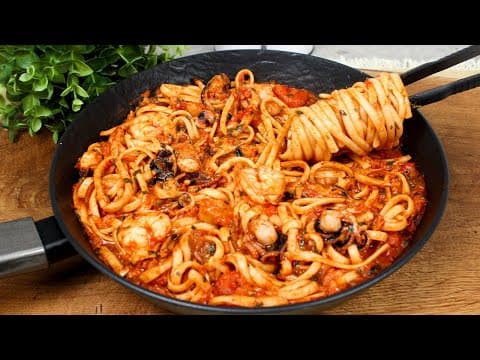 Diese Pasta mit Meeresfrüchten hat alle verrückt gemacht! Günstig, schnell und unglaublich lecker!