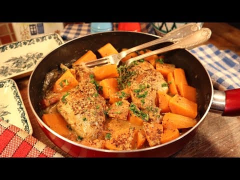 Cuisses de lapin à la double moutarde et patate douce