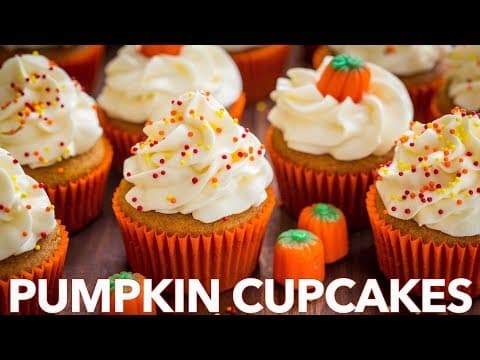 Moist Pumpkin Cupcakes with Cream Cheese Frosting