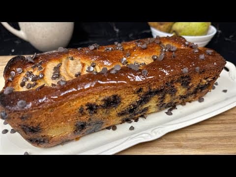 Cake moelleux aux poires et pépites de chocolat - French Dessert Cake moelleux aux poires et pépites de chocolat - Delicious French dessert with easy difficulty. Perfect recipe converted from YouTube video to PDF format.