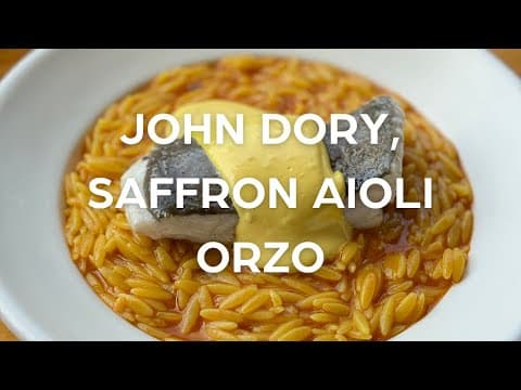 Saffron John Dory Orzo with Garlic Aioli