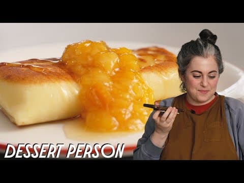 Claire Saffitz's Sweet Cheese Blintzes with Apricot Compote