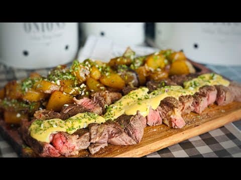 Entrecôte à la sauce moutarde et pommes de terre sarladaises