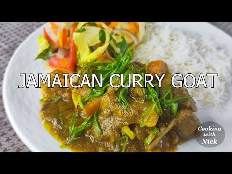 Jamaican Curry Goat with Steamed White Rice