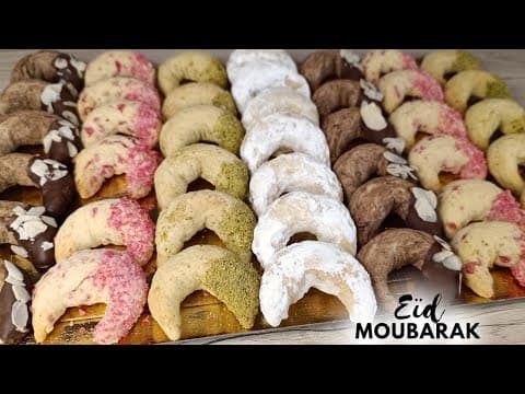 Moon-shaped biscuits – 4 flavors - Algerian Snack Moon-shaped biscuits – 4 flavors - Delicious Algerian snack with easy difficulty. Perfect recipe converted from YouTube video to PDF format.