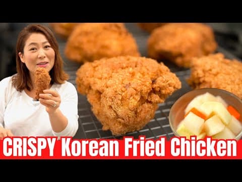The MOST DELICIOUS CRISPY Korean Fried Chicken Recipe + Pickled Radish 🇰🇷🍗 후라이드치킨