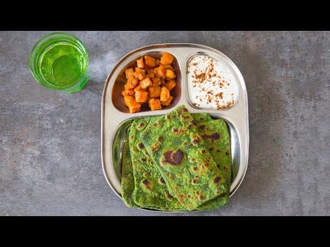 Paratha indien aux épinards (parota)