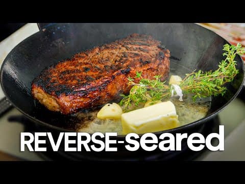 Reverse Seared New York Strip Steak with Cheesy Egg Tortilla
