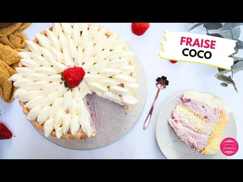 Charlotte aux fraises et noix de coco