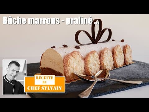 Bûche de marrons et praline