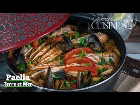 Paella aux fruits de mer et poulet