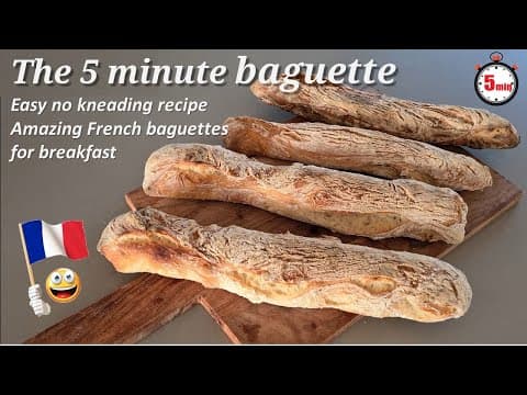 No-Knead Overnight French Baguettes