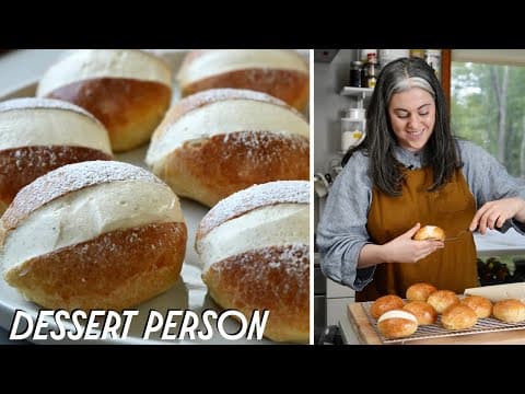 Maritotsi – Italian Sweet Brioche Buns with Vanilla Mascarpone Cream