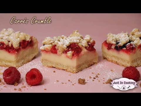 Small red fruit crumble squares with almonds and lemon - French Dessert Small red fruit crumble squares with almonds and lemon - Delicious French dessert with medium difficulty. Perfect recipe converted from YouTube video to PDF format.