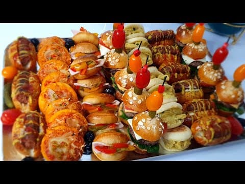 Assortiment de mini pains (batbout, mini burgers, mini pizzas, mini baguettes)