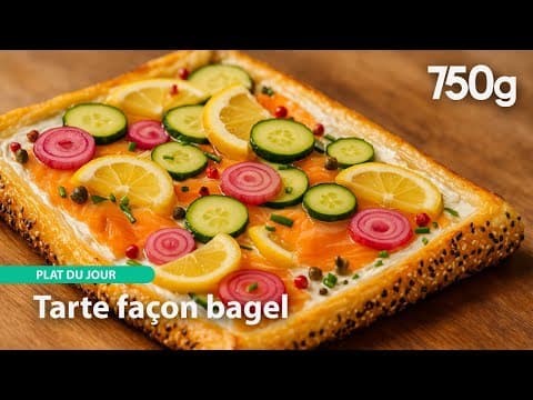 Tarte au saumon frais et pickles d'oignon
