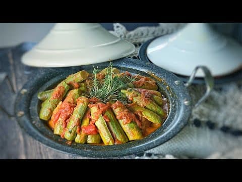 Tajine de courgettes à la viande avec caviar d'aubergine