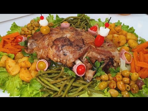 Roast leg of lamb in the oven with sautéed vegetables - Moroccan Main Course Roast leg of lamb in the oven with sautéed vegetables - Delicious Moroccan main course with medium difficulty. Perfect recipe converted from YouTube video to PDF format.