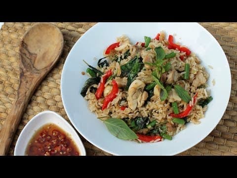 Thai Basil Chicken Fried Rice - Thai Main Course Thai Basil Chicken Fried Rice - Delicious Thai main course with medium difficulty. Perfect recipe converted from YouTube video to PDF format.