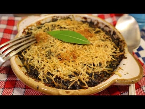 Hard-boiled Egg Florentine Gratin with Smoked Bacon