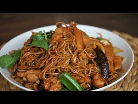 Chinese Fried Long Noodles with Chicken, Shiitake Mushrooms & Bamboo Shoots - Chinese Main Course Chinese Fried Long Noodles with Chicken, Shiitake Mushrooms & Bamboo Shoots - Delicious Chinese main course with medium difficulty. Perfect recipe converted from YouTube video to PDF format.